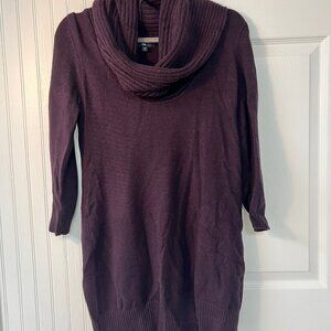 Gap Purple Cowl Neck 3/4 Sleeve Tunic Sweater - Rabbit Hair Blend - Size Small